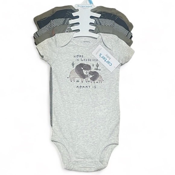 Carter's 5-Pack Short-Sleeve Original Bodysuits for Baby Boys 6M - Picture 2 of 3